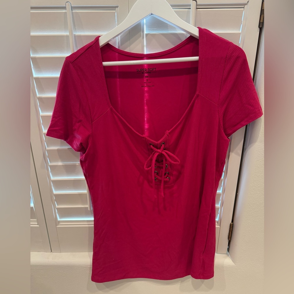 Torrid Women's Pink Lace-Up Top